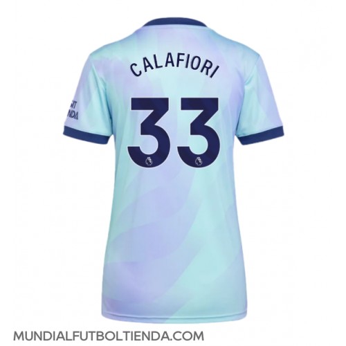 Camiseta Arsenal Riccardo Calafiori #33 Tercera Equipación Replica 2024-25 para mujer mangas cortas